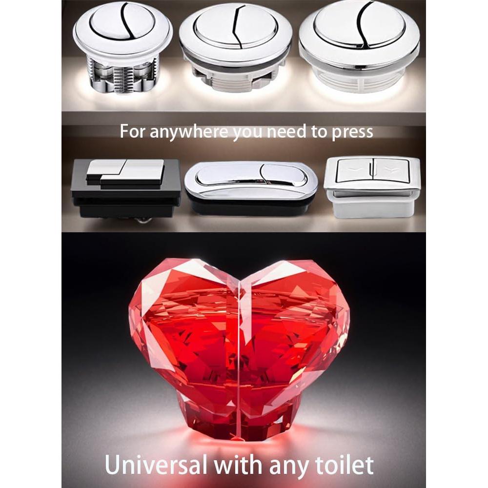 Botón de Presión Inodoro CIXVOEMK Rojo Transparente