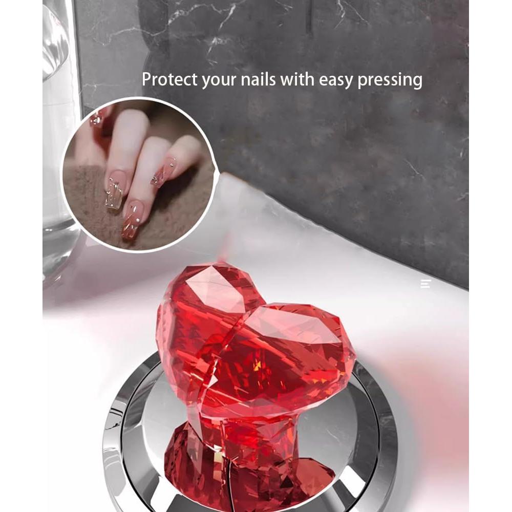 Botón de Presión Inodoro CIXVOEMK Rojo Transparente