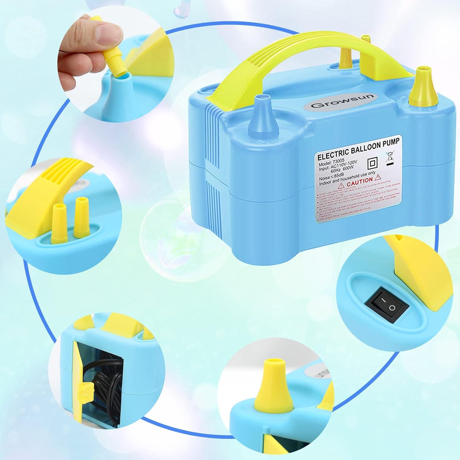 Bomba eléctrica de globos Growsun 600W azul para fiestas