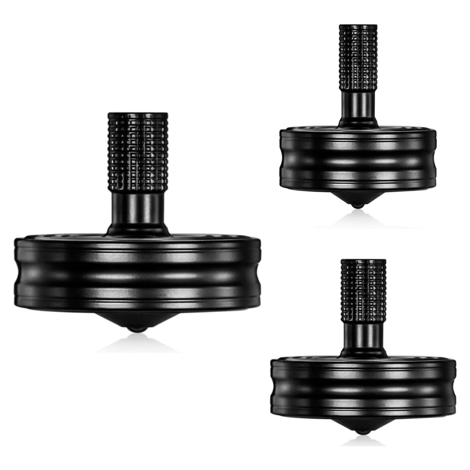 Trompo de Acero Inoxidable LOQATIDIS, 3 Piezas, Negro