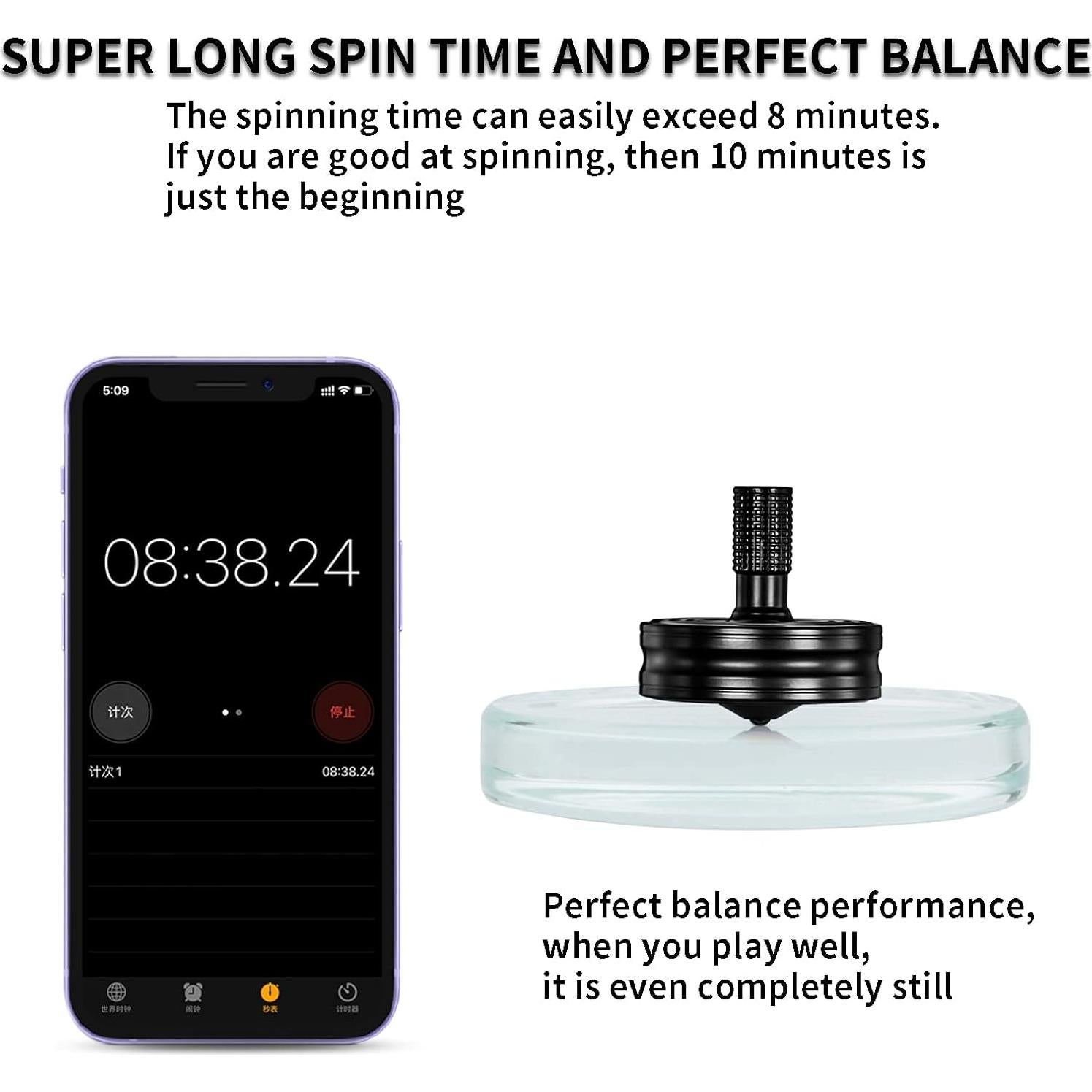 Trompo de Acero Inoxidable LOQATIDIS, 3 Piezas, Negro