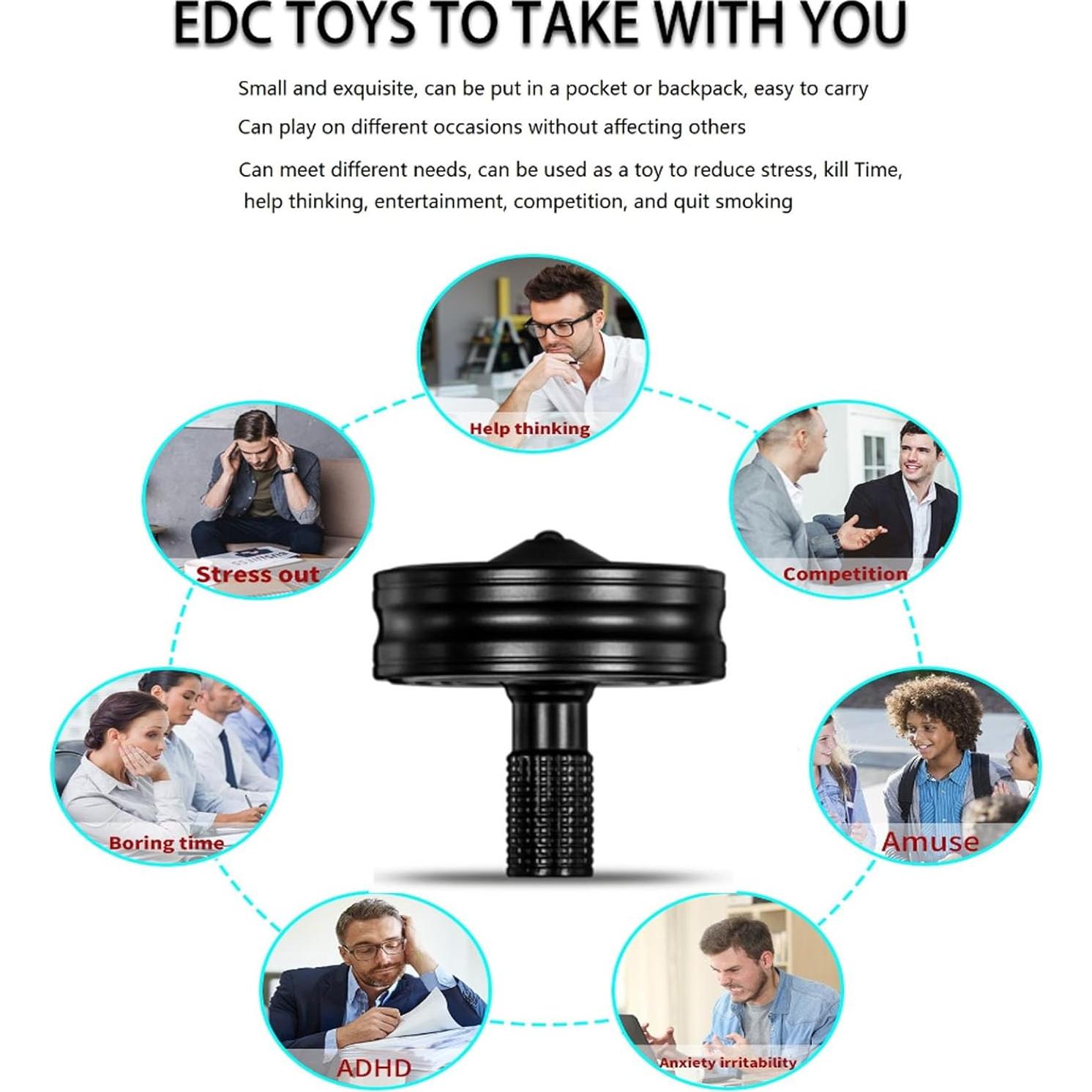 Trompo de Acero Inoxidable LOQATIDIS, 3 Piezas, Negro