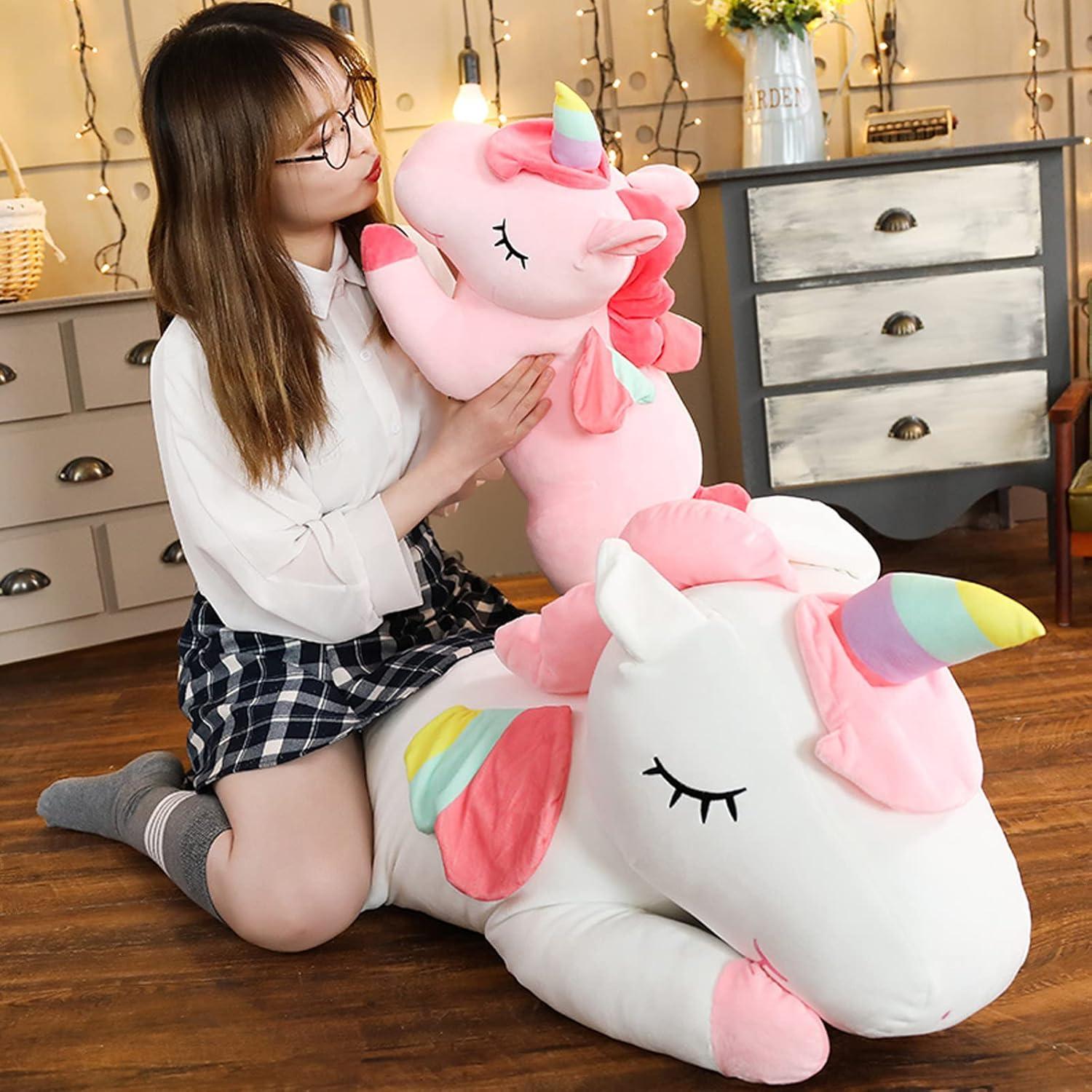 Almohada de Peluche Unicornio Rosa Hitoshe 30 cm Suave