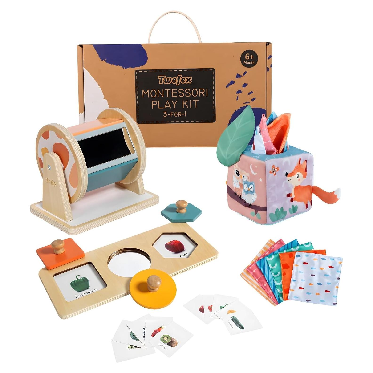 Juguetes Montessori Twefex 3 en 1 para Bebés 6-12 Meses