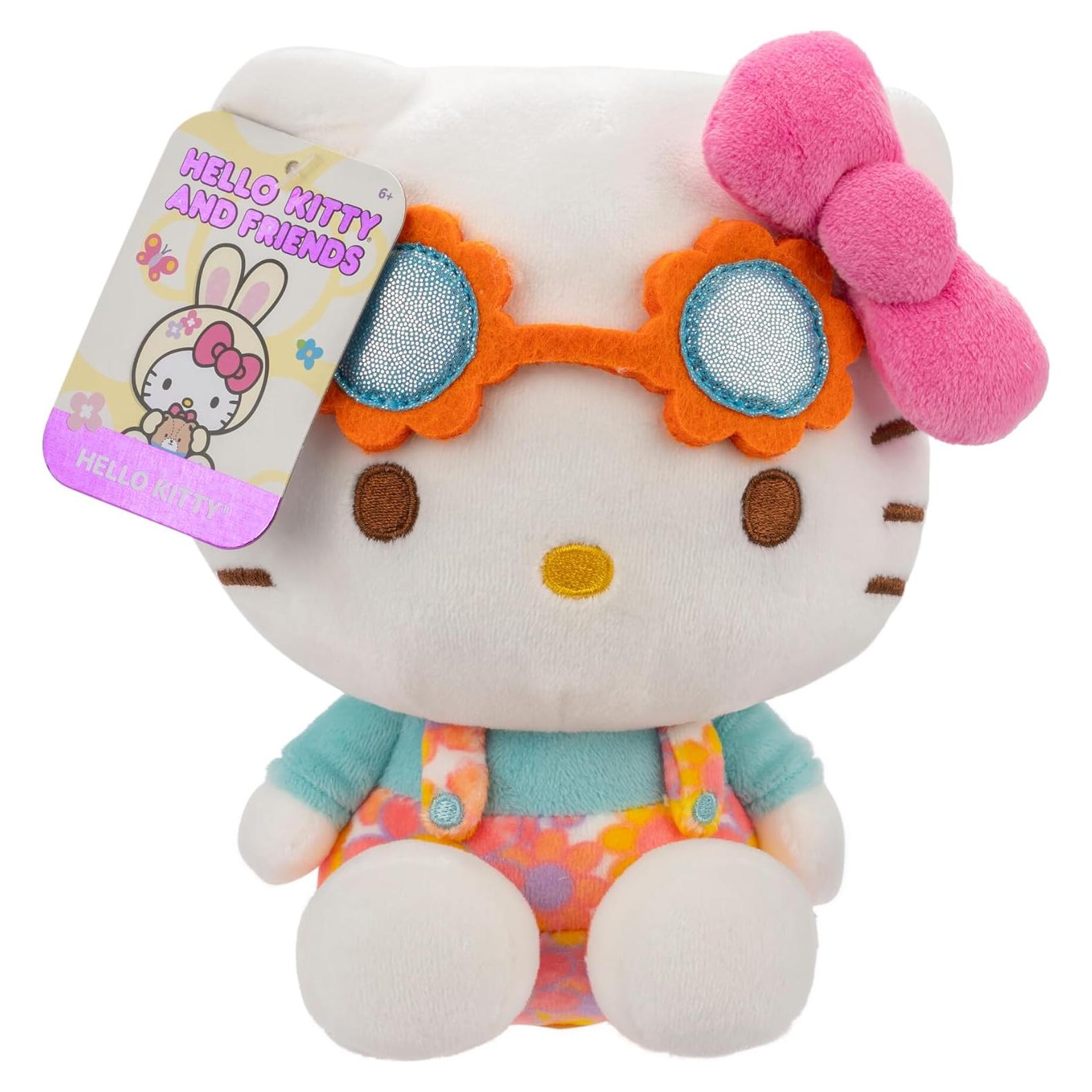 Peluche Hello Kitty 20 cm con Overoles Flores - Edición Limitada