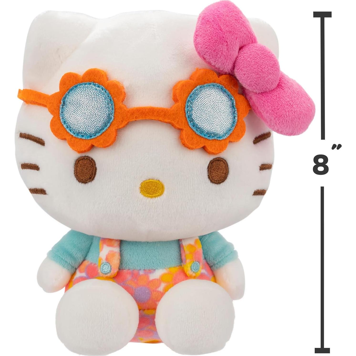 Peluche Hello Kitty 20 cm con Overoles Flores - Edición Limitada