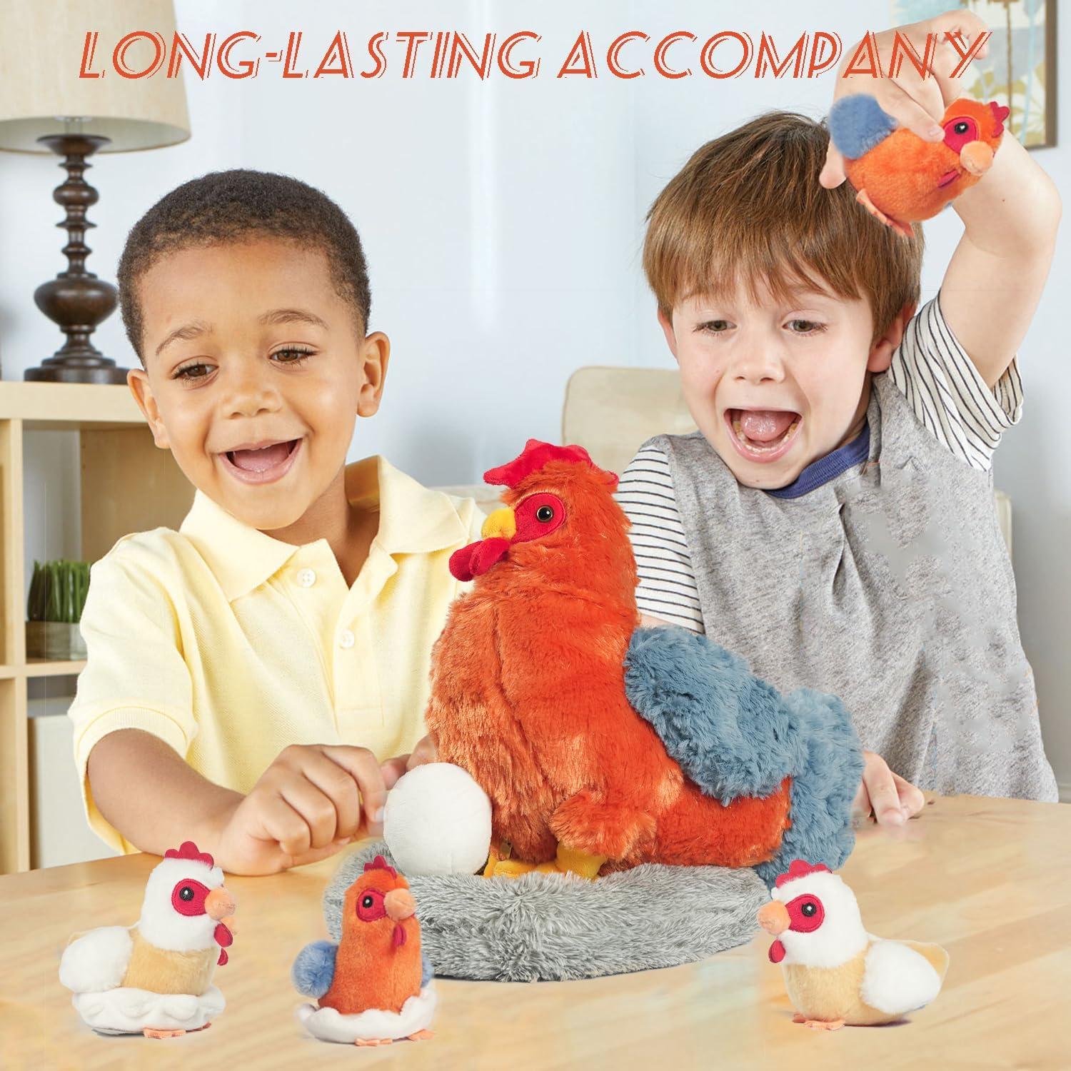 Peluches 9 en 1 Gallina Ponedora XYHQYB con Huevos y Pollitos