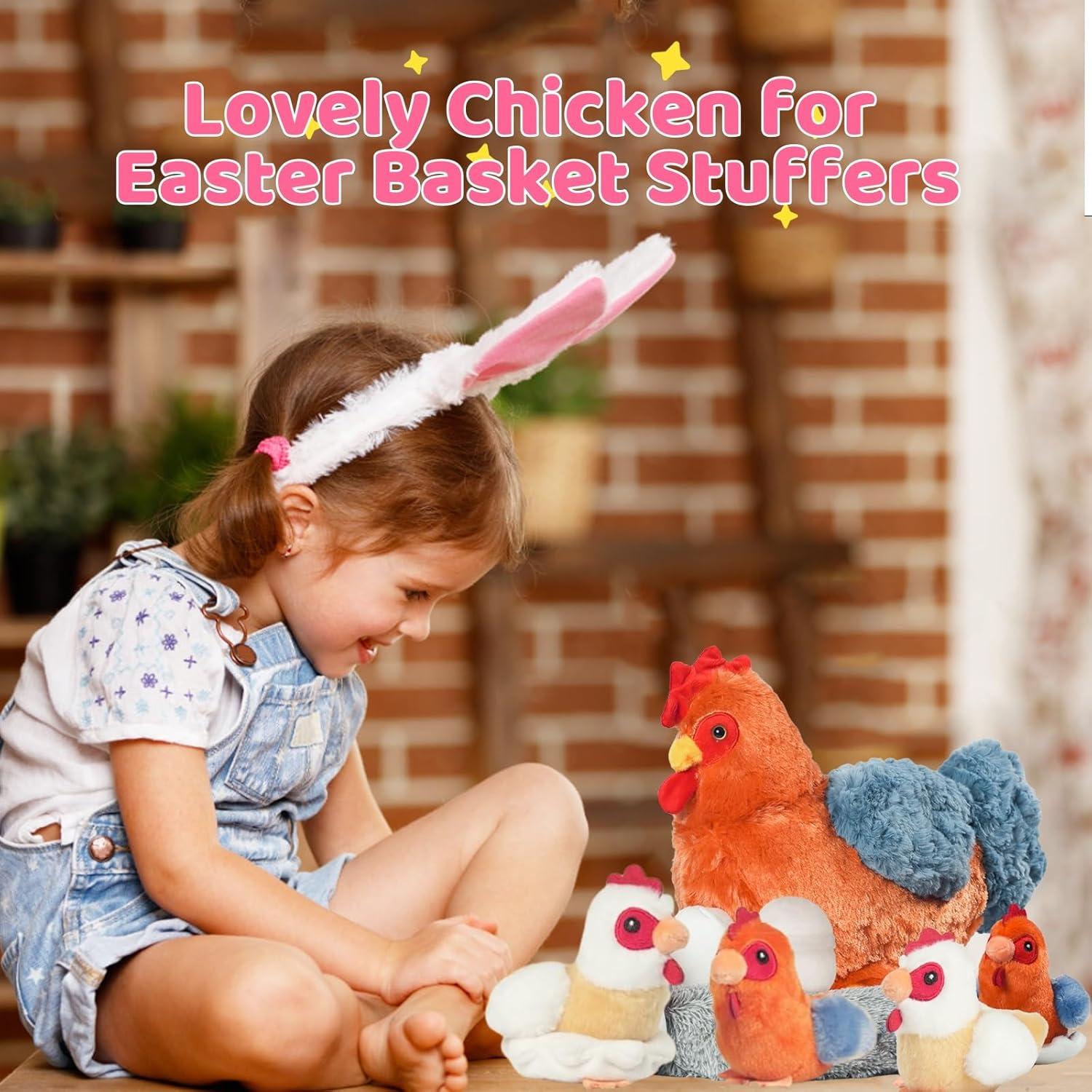 Peluches 9 en 1 Gallina Ponedora XYHQYB con Huevos y Pollitos