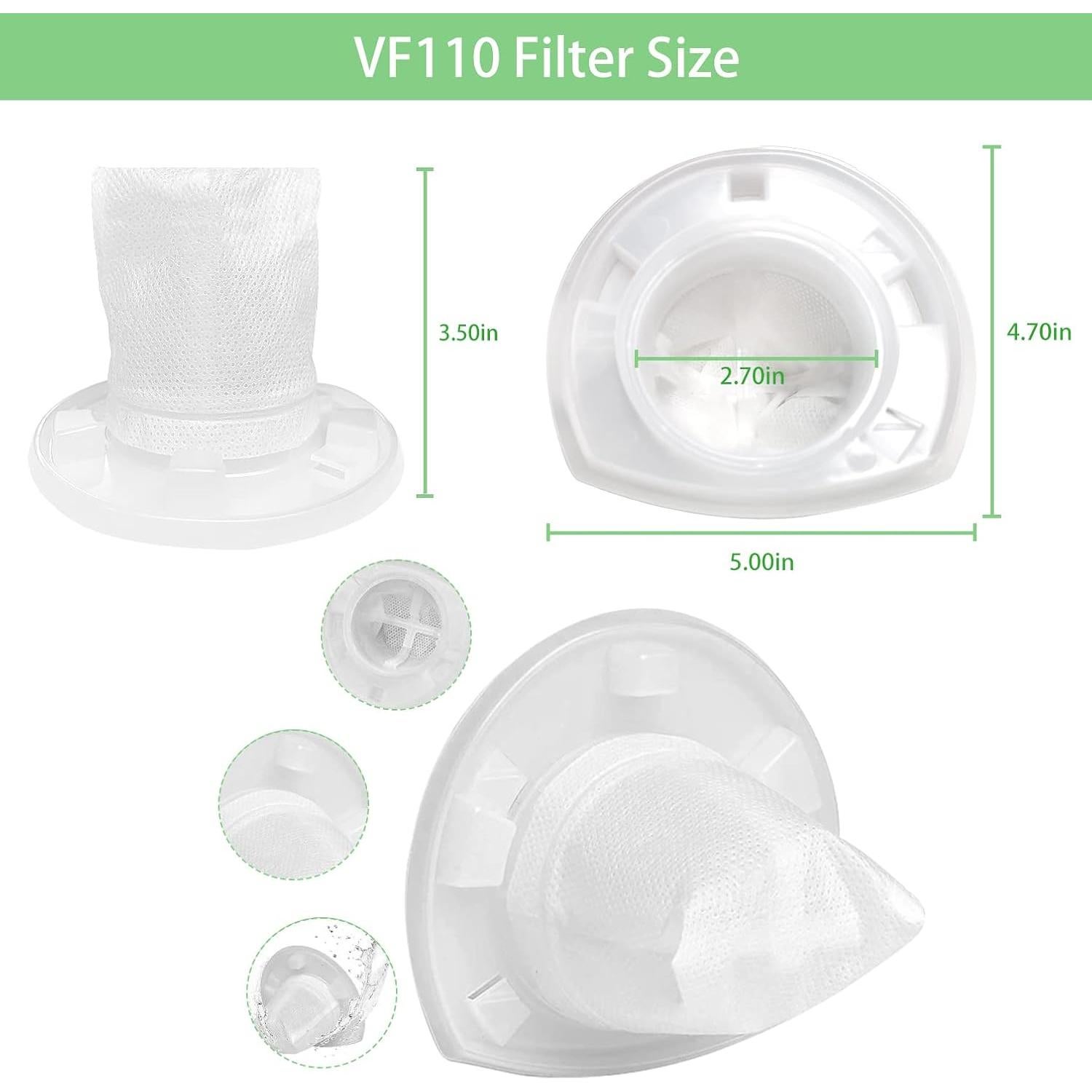 Paquete de 4 Filtros de Reemplazo Black+Decker VF110