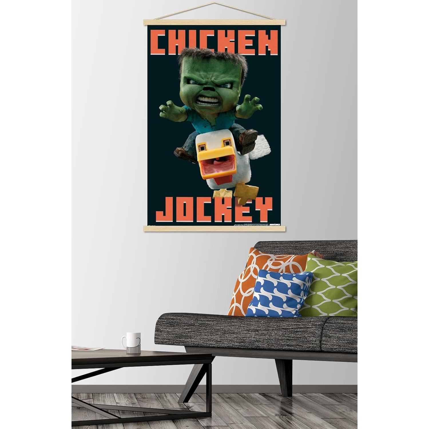 Póster de Pared Minecraft Jockey de Pollo Allposters 86.4x56.9 cm
