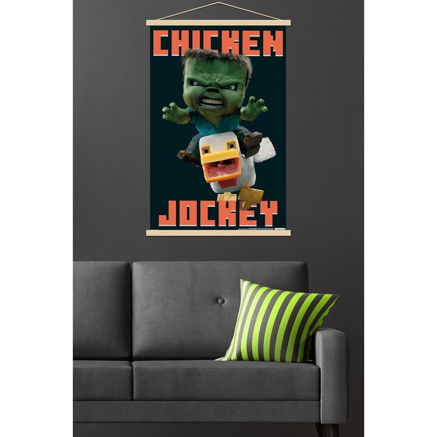 Póster de Pared Minecraft Jockey de Pollo Allposters 86.4x56.9 cm