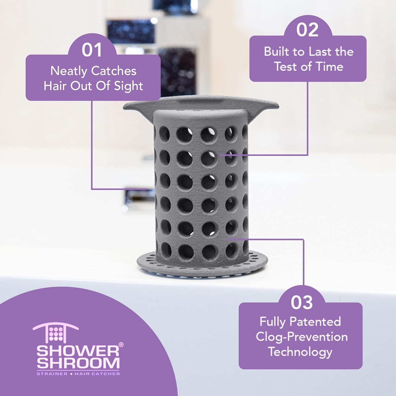 ShowerShroom Protector de Desagüe Ducha 5,08 cm Gris