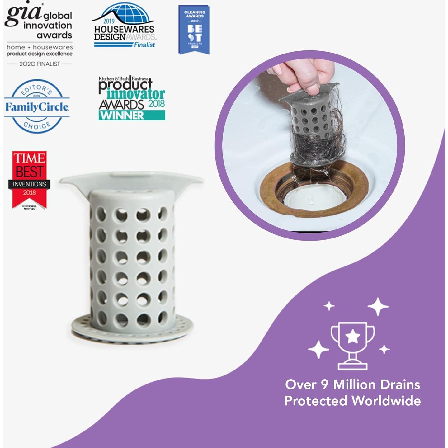 ShowerShroom Protector de Desagüe Ducha 5,08 cm Gris