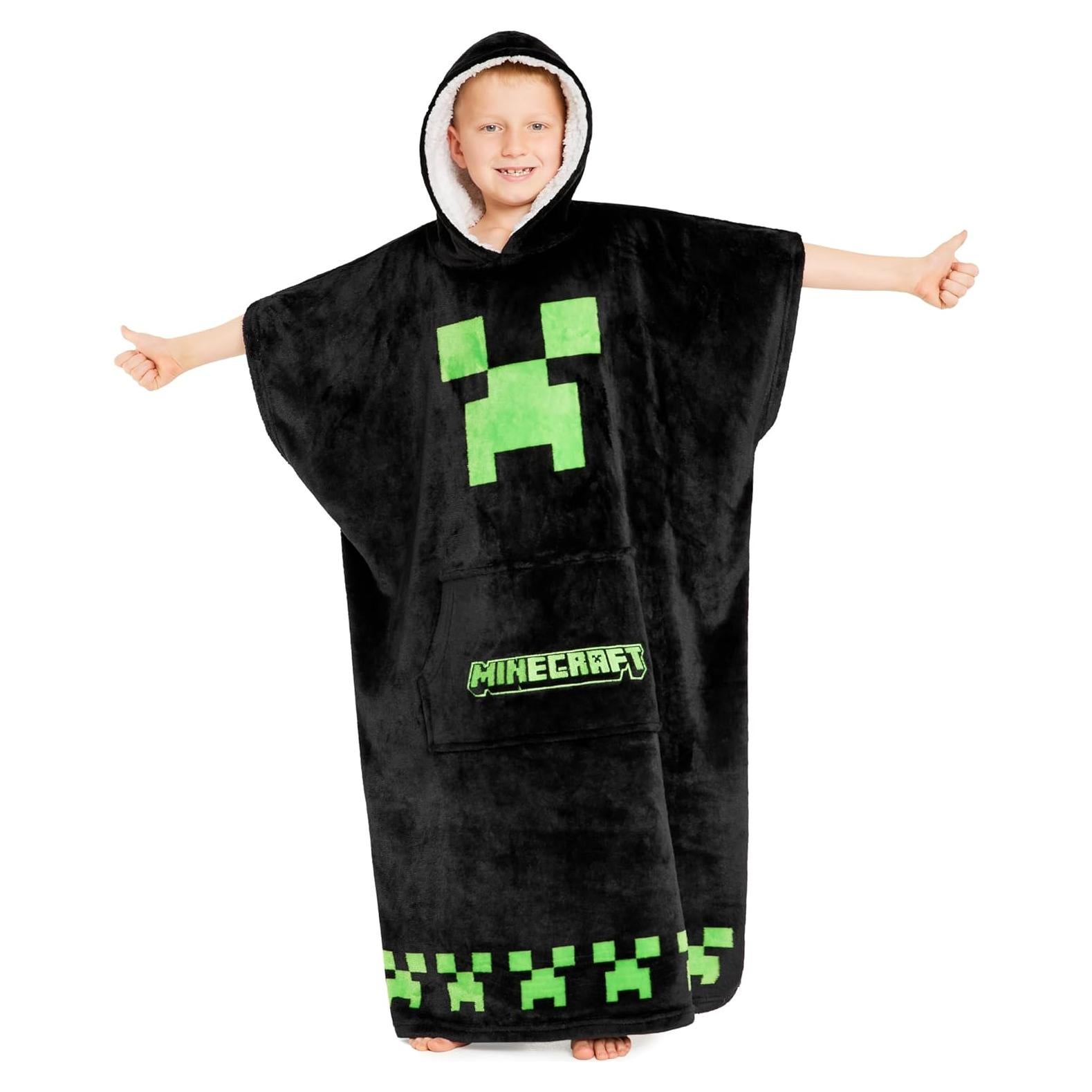 Manta con Capucha Minecraft Bioworld para Niños - Talla Única