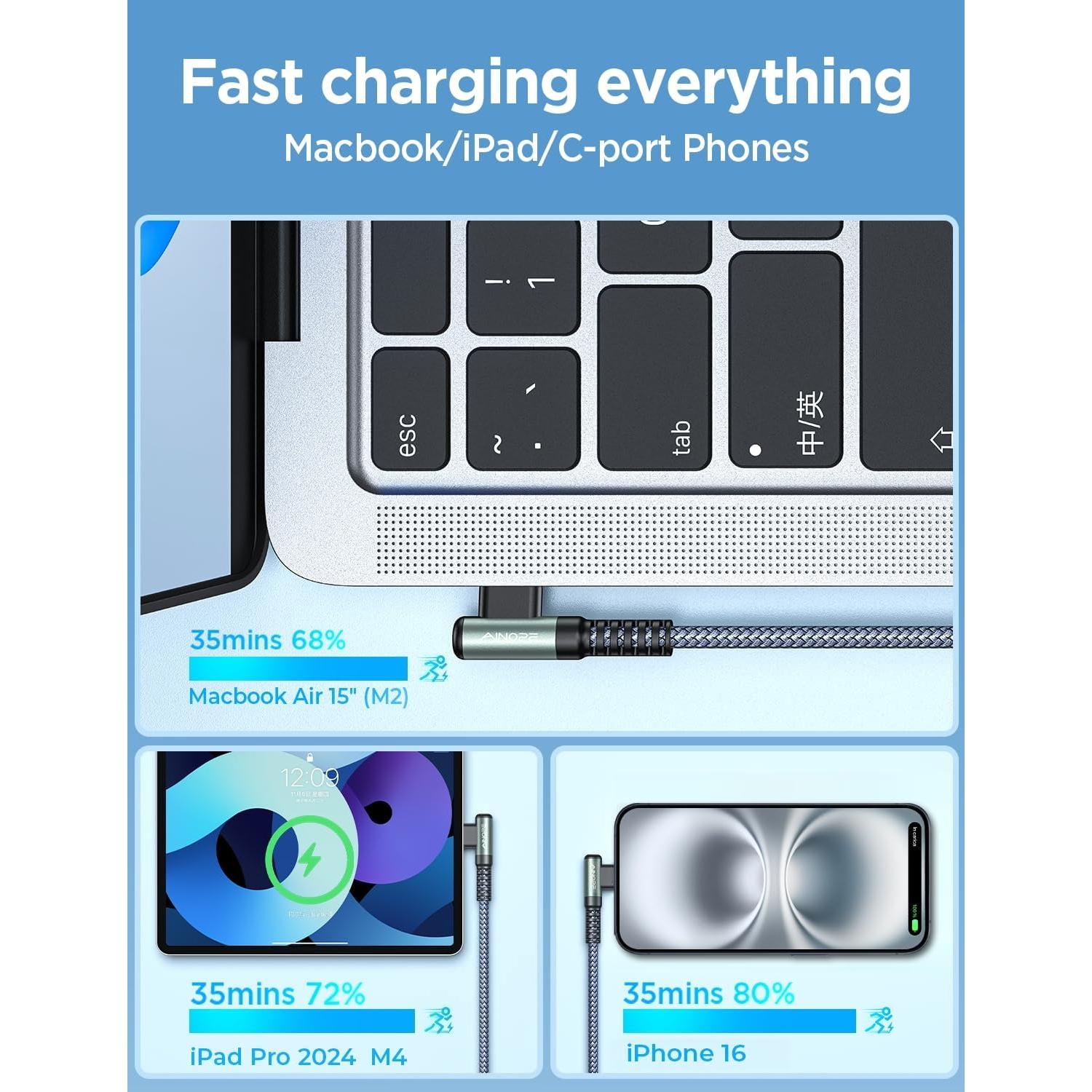 Cable USB C a USB C AINOPE 240W Carga Rápida 1.5m
