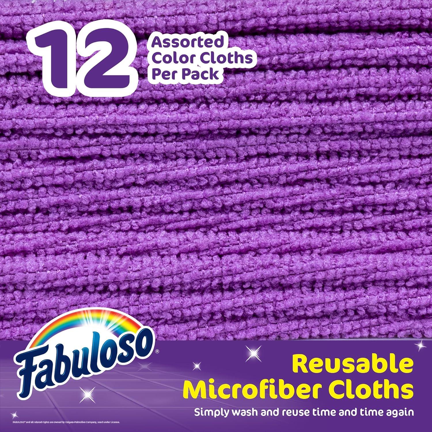 Paños de limpieza de microfibra Fabuloso morado 33x33 cm 12 unidades