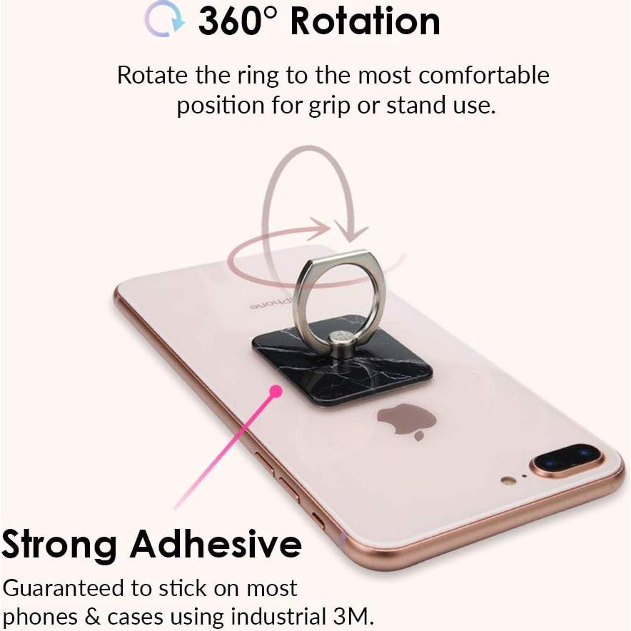 Soporte para teléfono Velvet Caviar - Anillo de agarre mármol negro