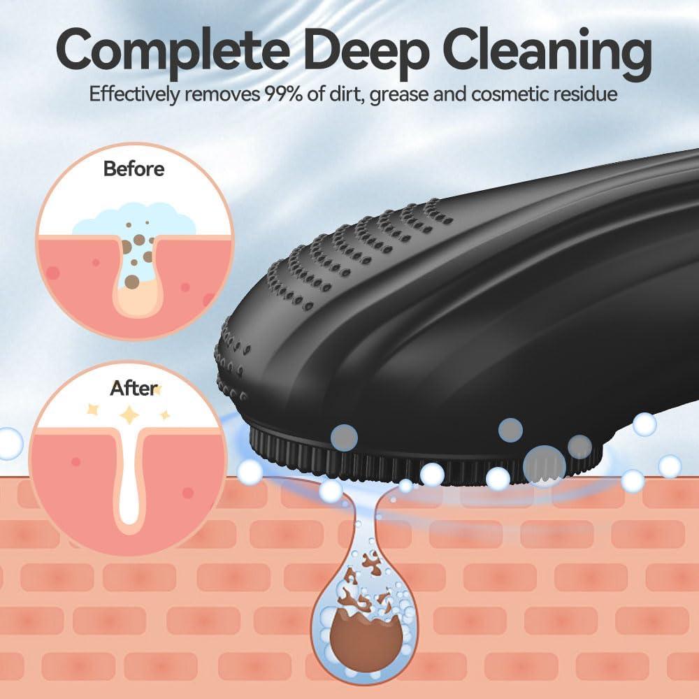 Cepillo Facial Eléctrico Ihelol 5 Velocidades Silicona Negro