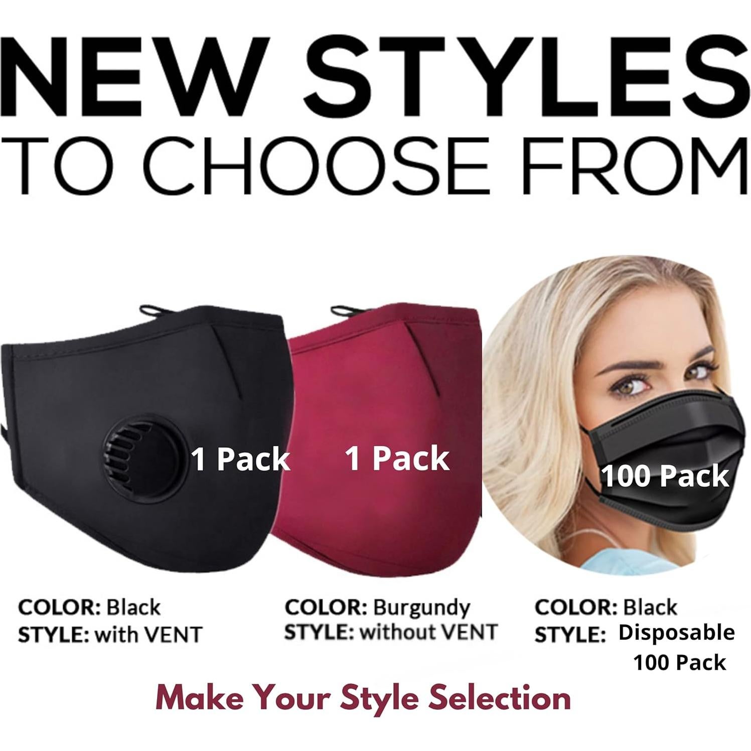 Mascarillas Negras Desechables 3 Capas Cozzi Crafts 100 Pk