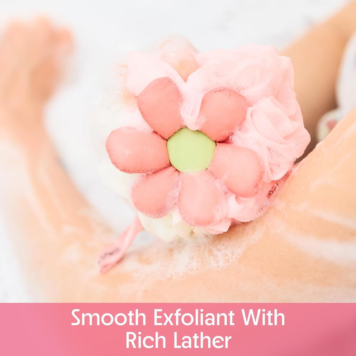 Esponja de Baño AquaVibes Rosa - Exfoliante Suave en Paquete Doble