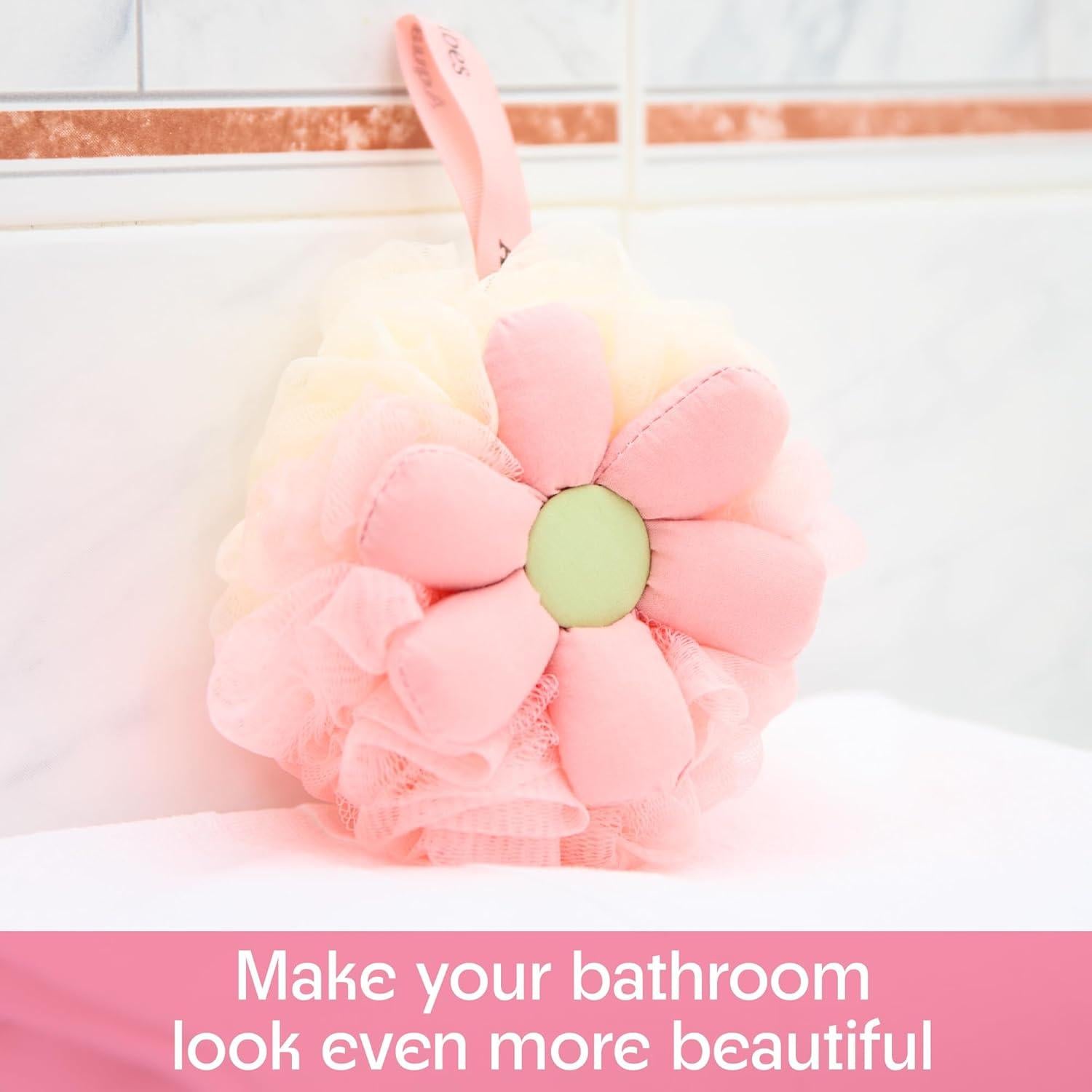 Esponja de Baño AquaVibes Rosa - Exfoliante Suave en Paquete Doble