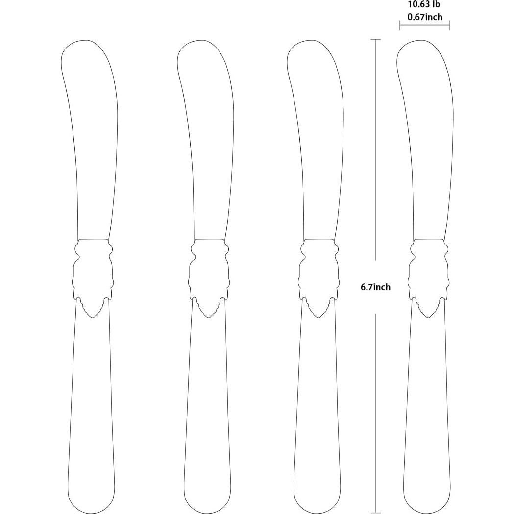 Juego de 4 cuchillos para untar CATHYLIN REVERIE acero inoxidable