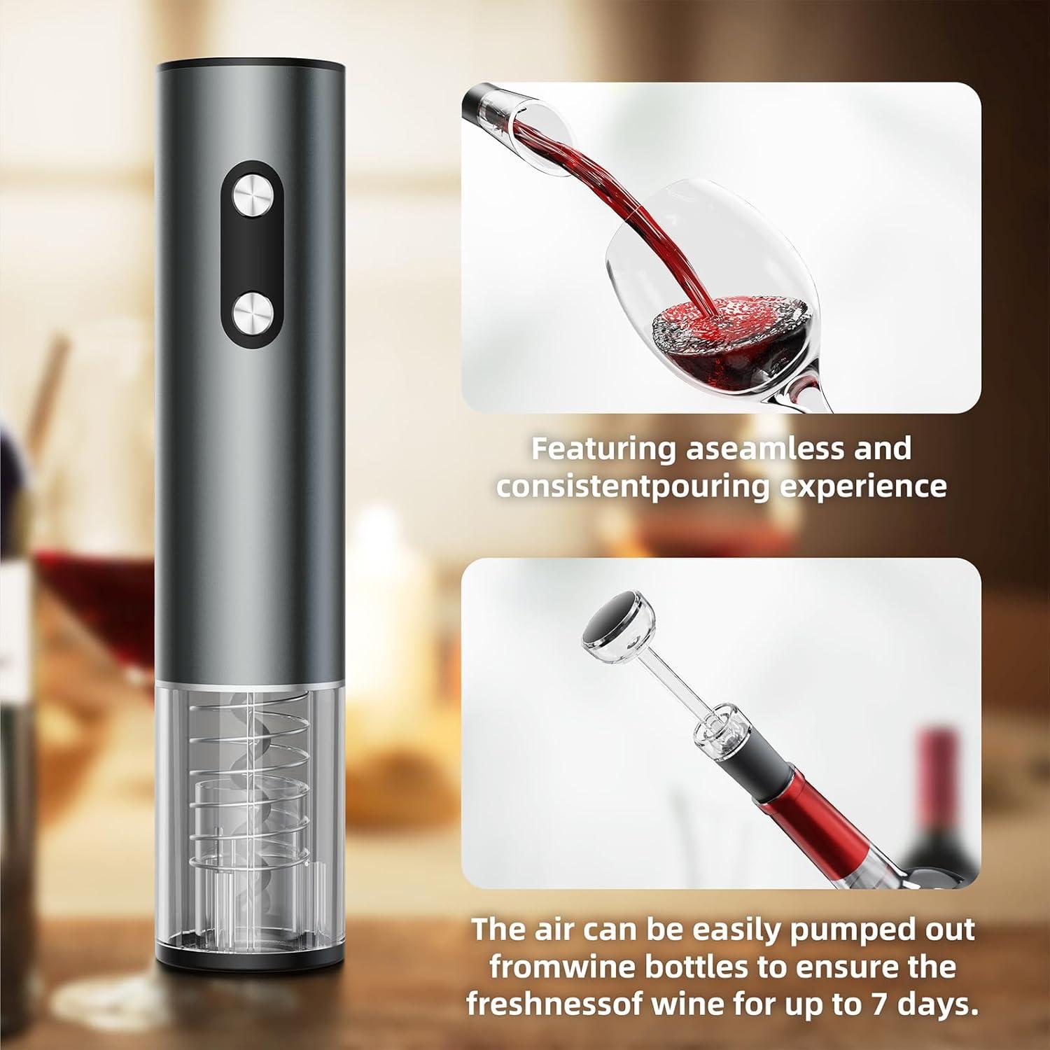 Juego de Sacacorchos Eléctrico Newise 6 en 1 con Aireador