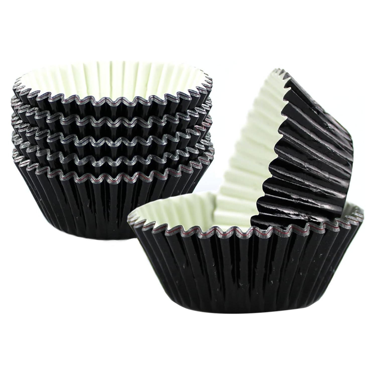 Forros de Aluminio Negro GOLF para Cupcakes 100 Unidades