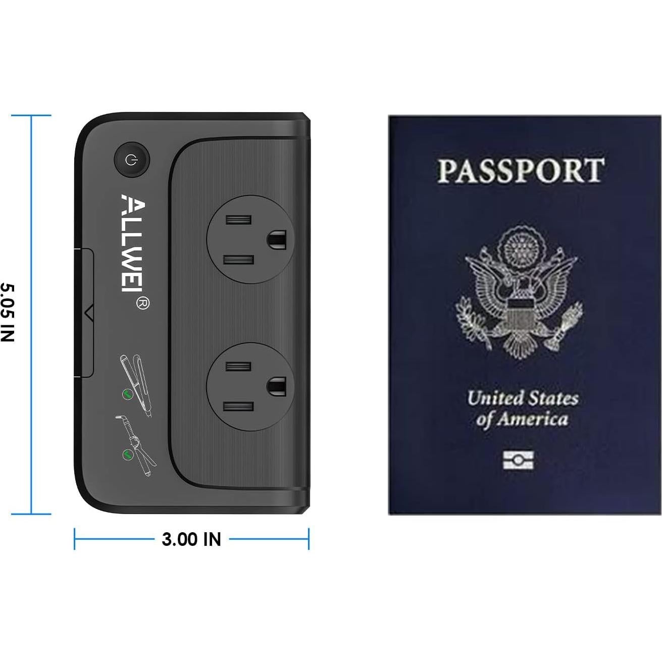 Convertidor de Voltaje ALLWEI 220V a 110V para Viajes