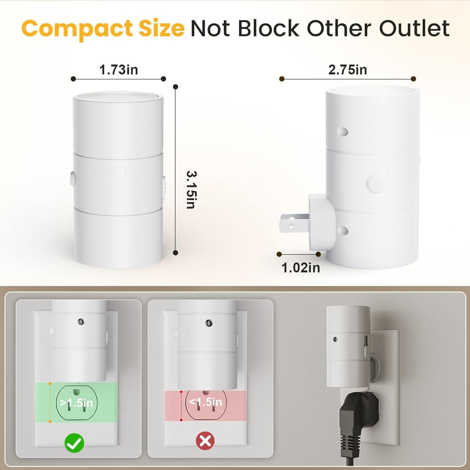 Luz Nocturna LED Regulable VOLISUN 2 Paquete 3000K 4500K Ámbar