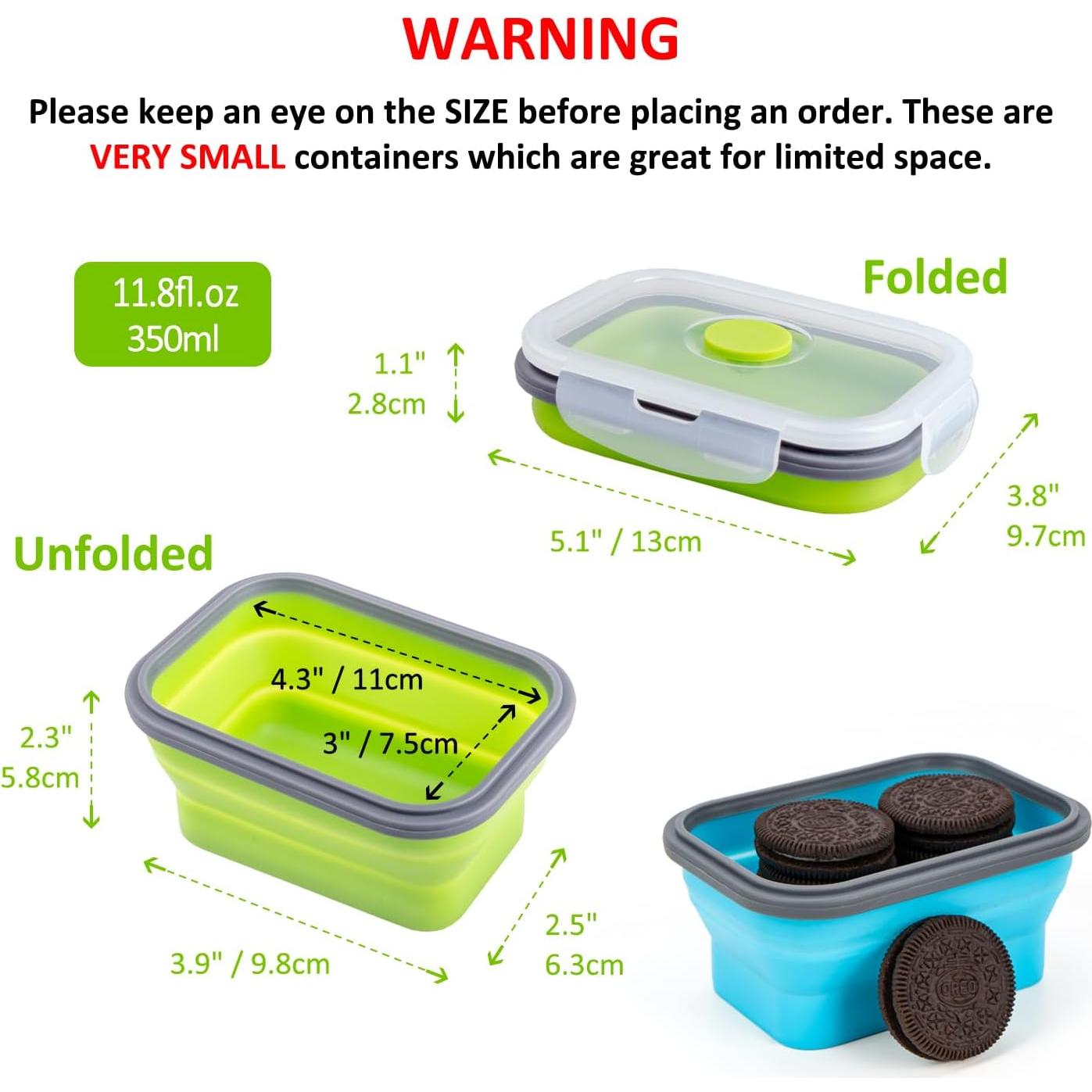 Contenedores de Almacenamiento Plegables Annaklin 350 ml - Juego de 4