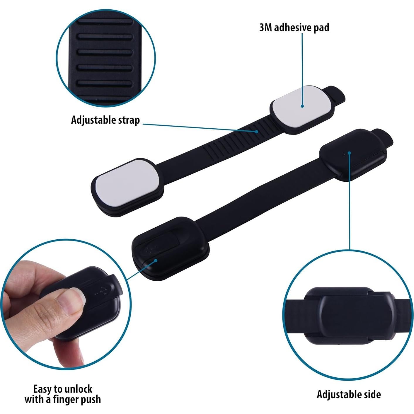 Bloqueos de Seguridad para Gabinetes CUTESAFETY - 6 Unidades Ajustables