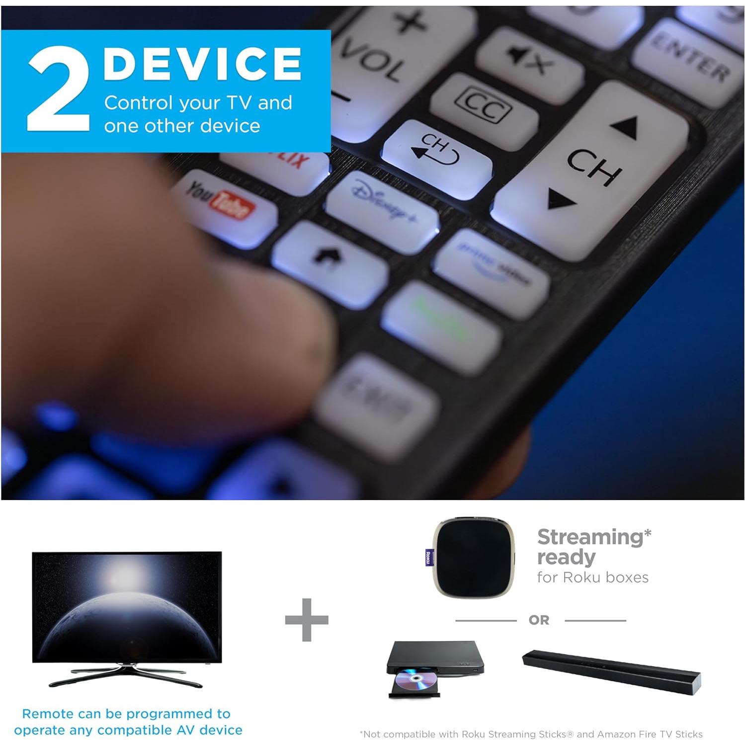 Control Remoto Universal Retroiluminado UltraPro 80830 para TV