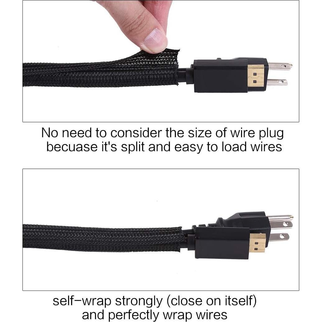 Manga de Gestión de Cables Keco 3.05m 1/2" Negro