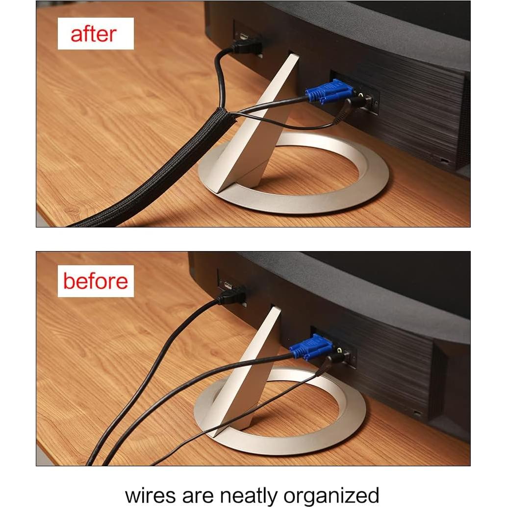 Manga de Gestión de Cables Keco 3.05m 1/2" Negro