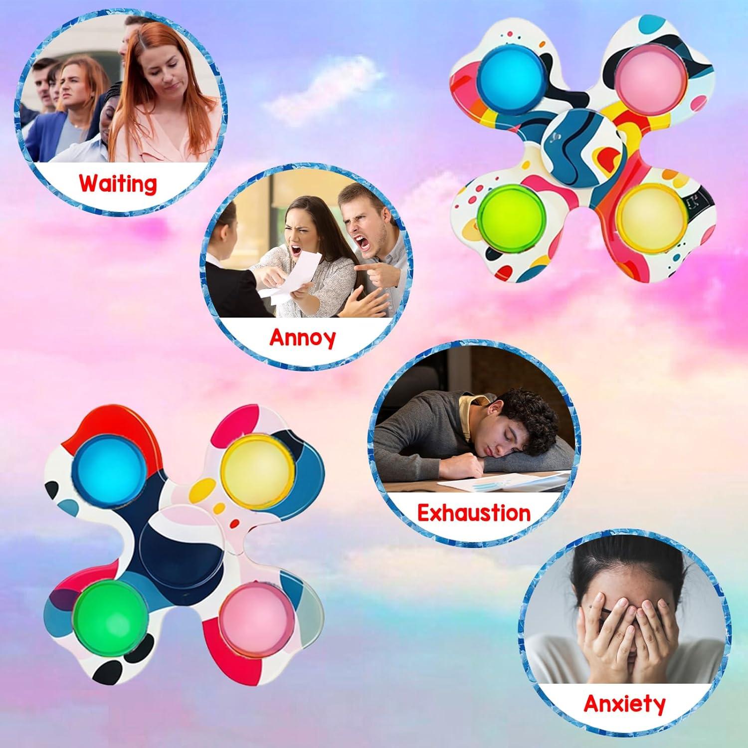 Fidget Spinner Sezua - Paquete de 6 Juguetes Sensoriales