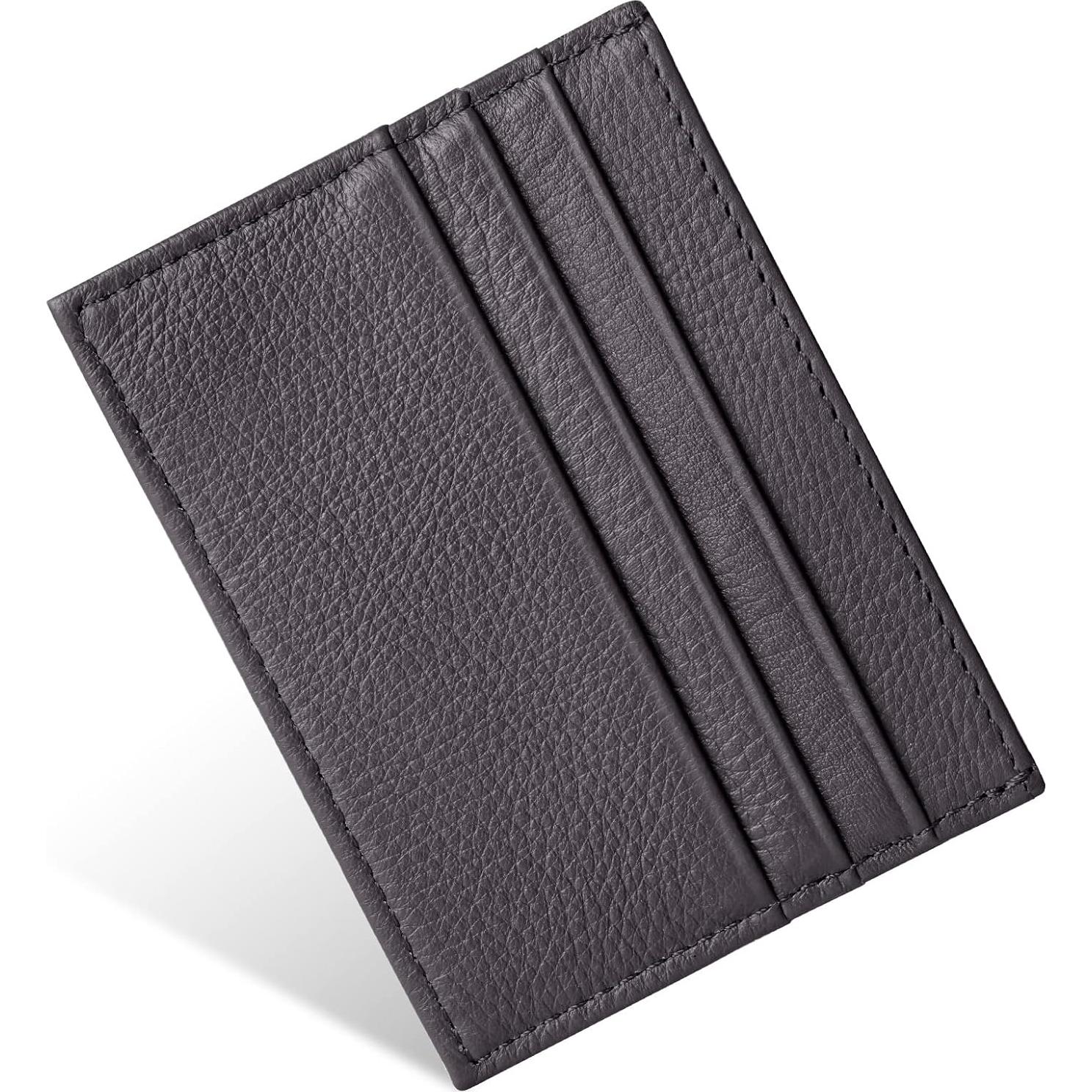 Billetera de Cuero Ultra Delgado URAQT con Bloqueo RFID - Marrón