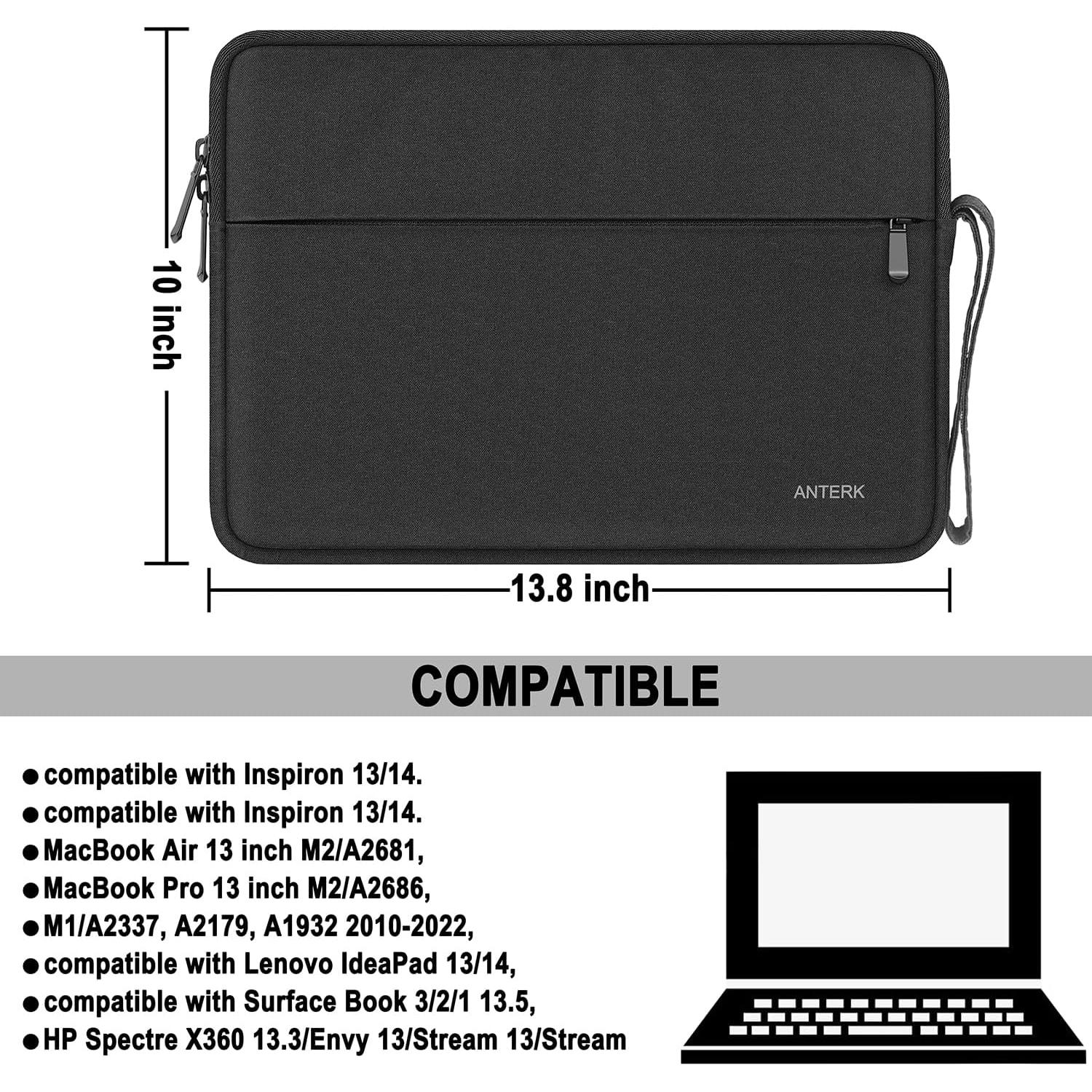 Funda para Laptop ANTERK 13.3" Negra a Prueba de Golpes