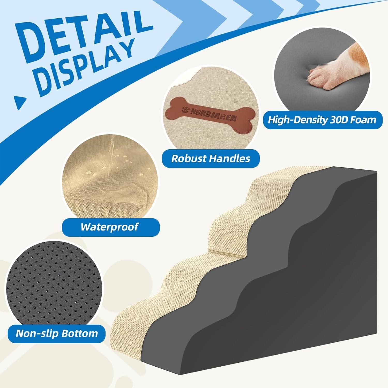 Escalones para Perros Nordjager 3 Pasos Antideslizantes Beige