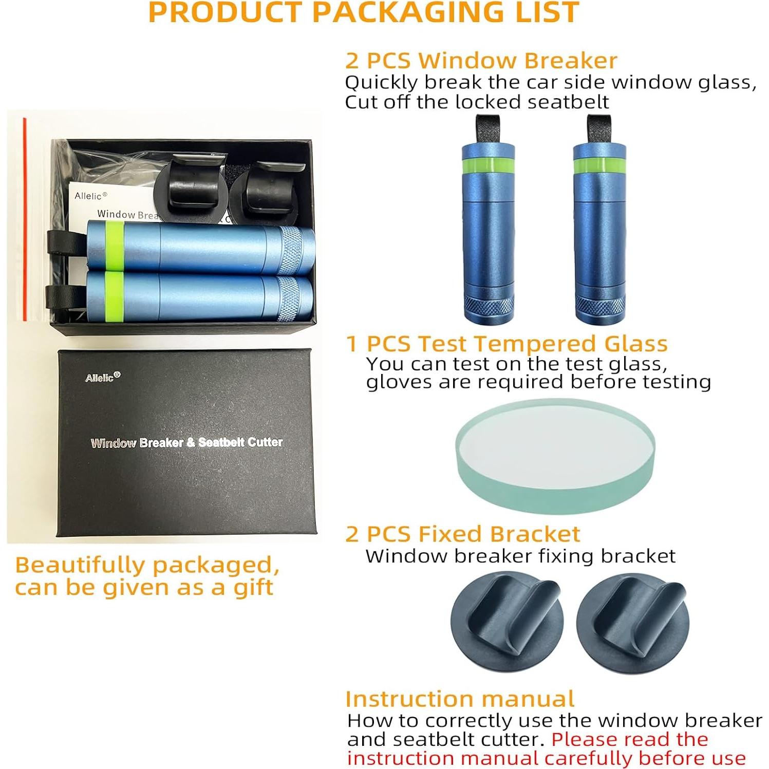 Cortador de Cinturón y Rompeventanas Allelic YG-B02 - 2 PCS Azul