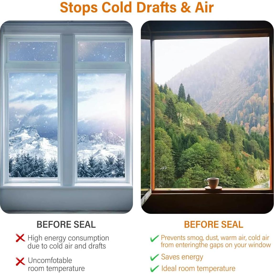 Cinta de Sellado de Ventanas ZLQHHYL 4.88 m Transparente Sin Residuo