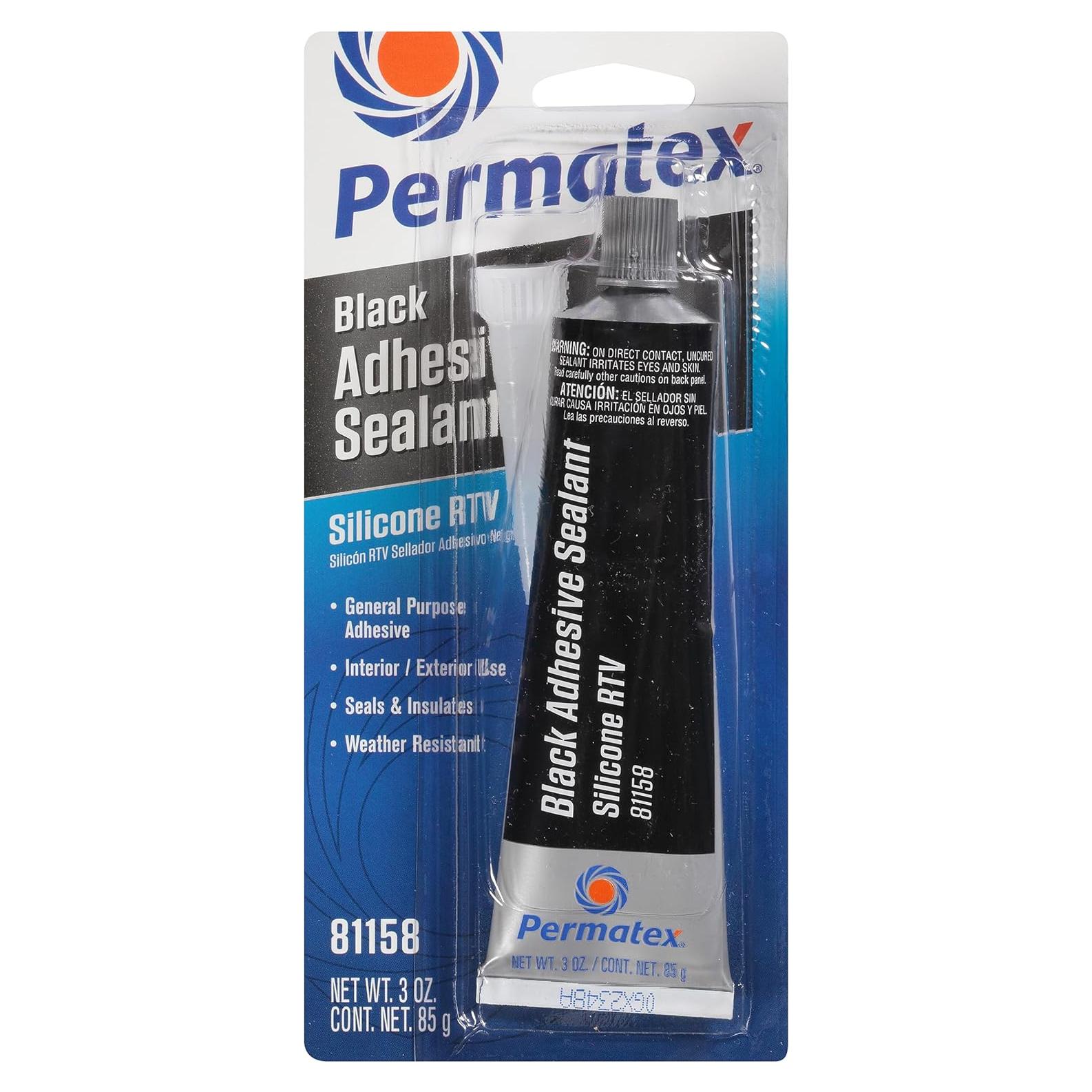 Sellador Adhesivo de Silicona Negra Permatex 85 g - RTV Multifuncional
