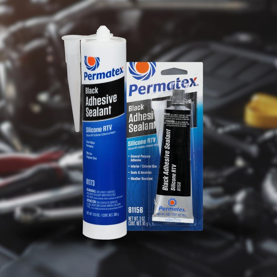 Sellador Adhesivo de Silicona Negra Permatex 85 g - RTV Multifuncional