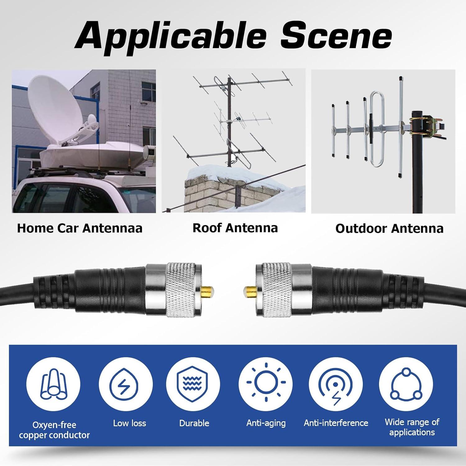 Cable Coaxial RG8X 0.91m RFAdapter PL259 Macho a Macho 50 Ohm