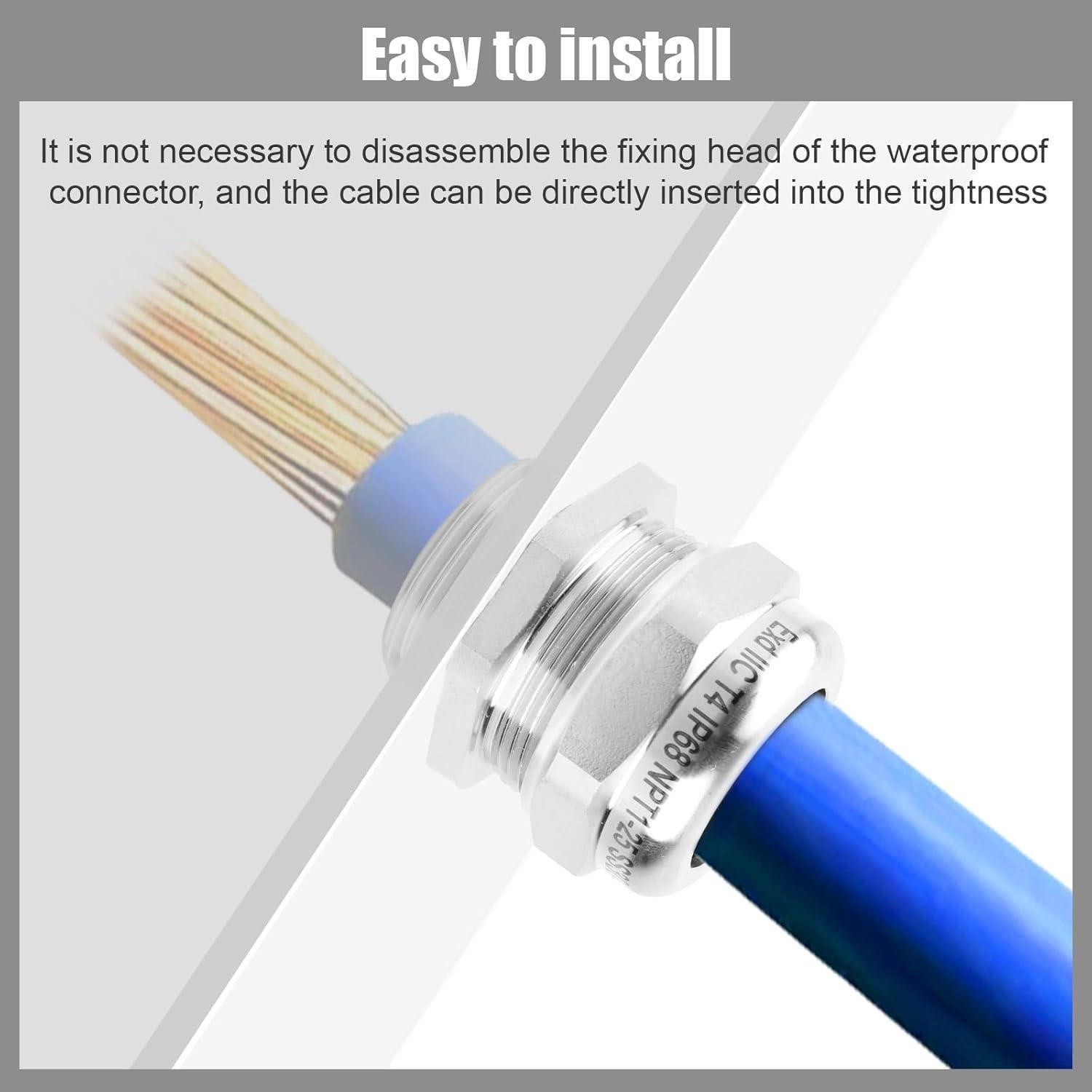 Abrazadera de Cable de Acero Inoxidable NPT 1" IP68 18-25mm