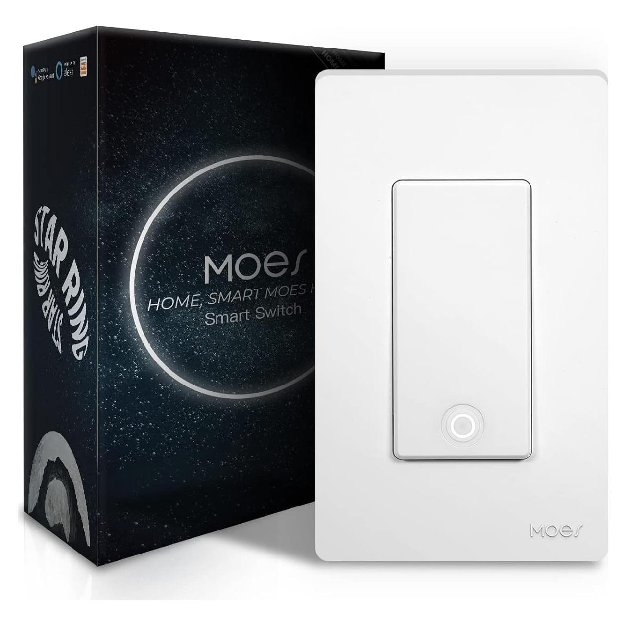 Interruptor de Luz Inteligente MoesGo WiFi 2.4GHz Blanco 1 Gang