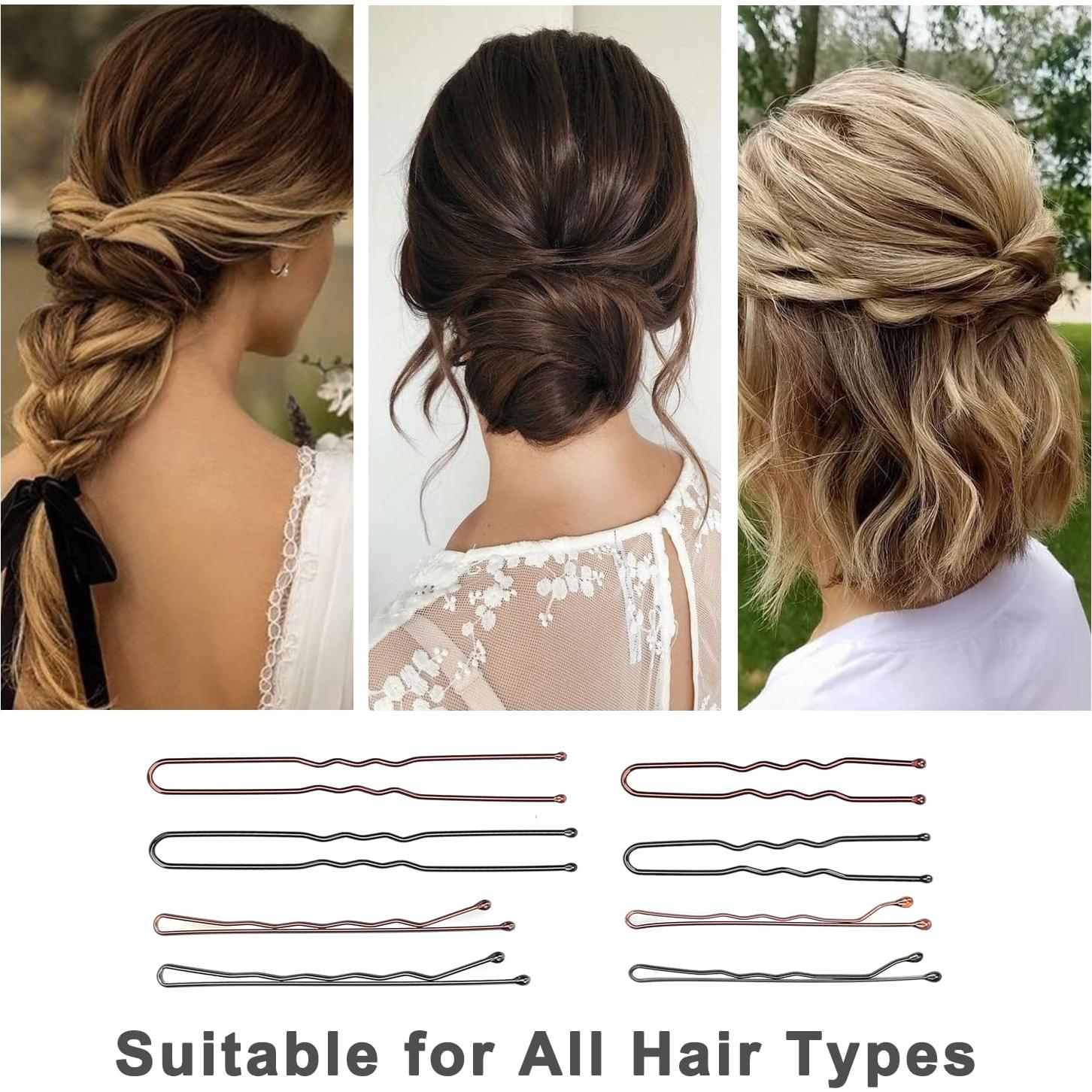 Kit de 250 Horquillas Negras Jelara con Caja de Almacenamiento