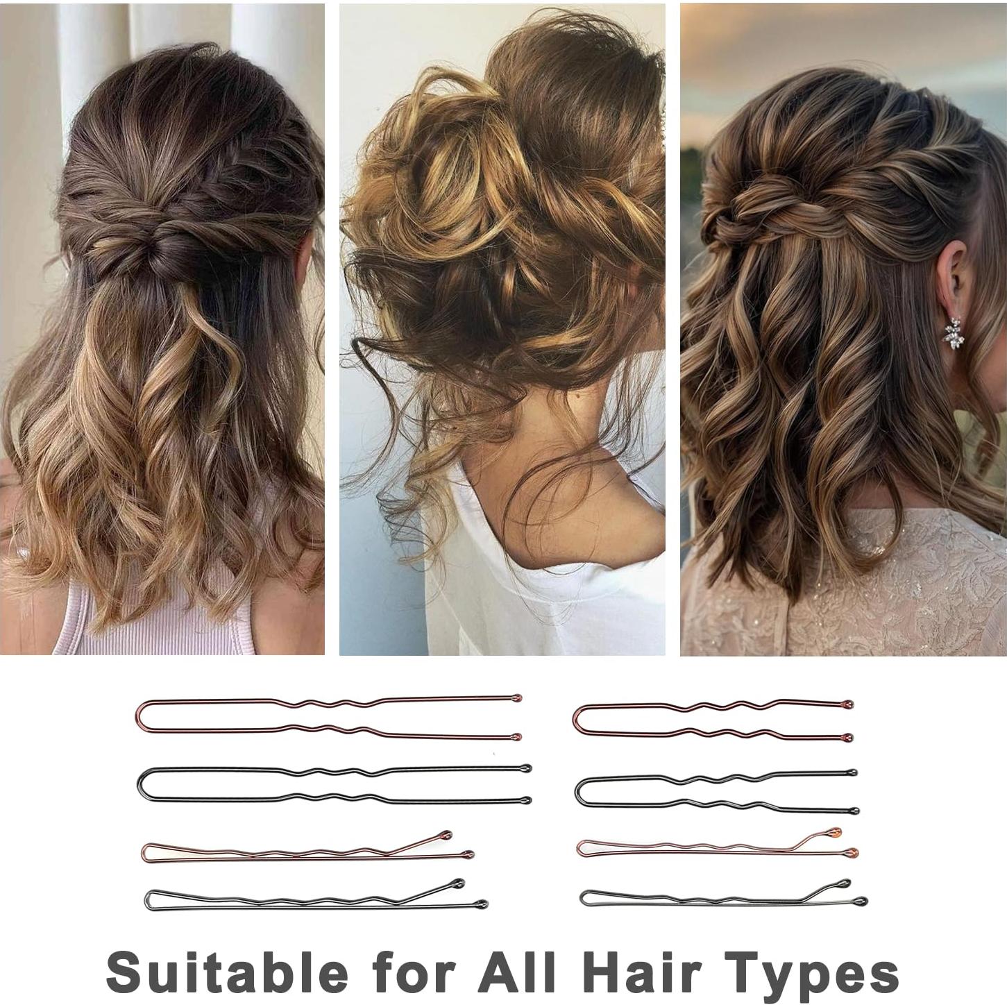 Kit de 250 Horquillas Negras Jelara con Caja de Almacenamiento