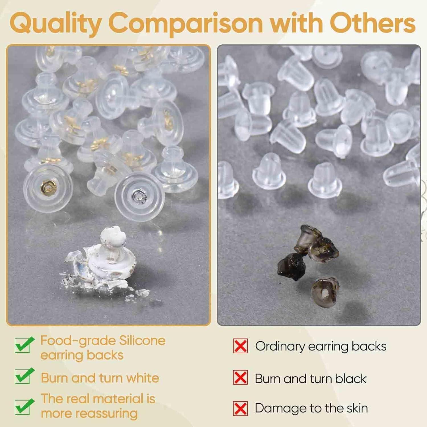 Resortes de Silicona Hipoalergénicos DSOMHZ para Pendientes 6 Pzas