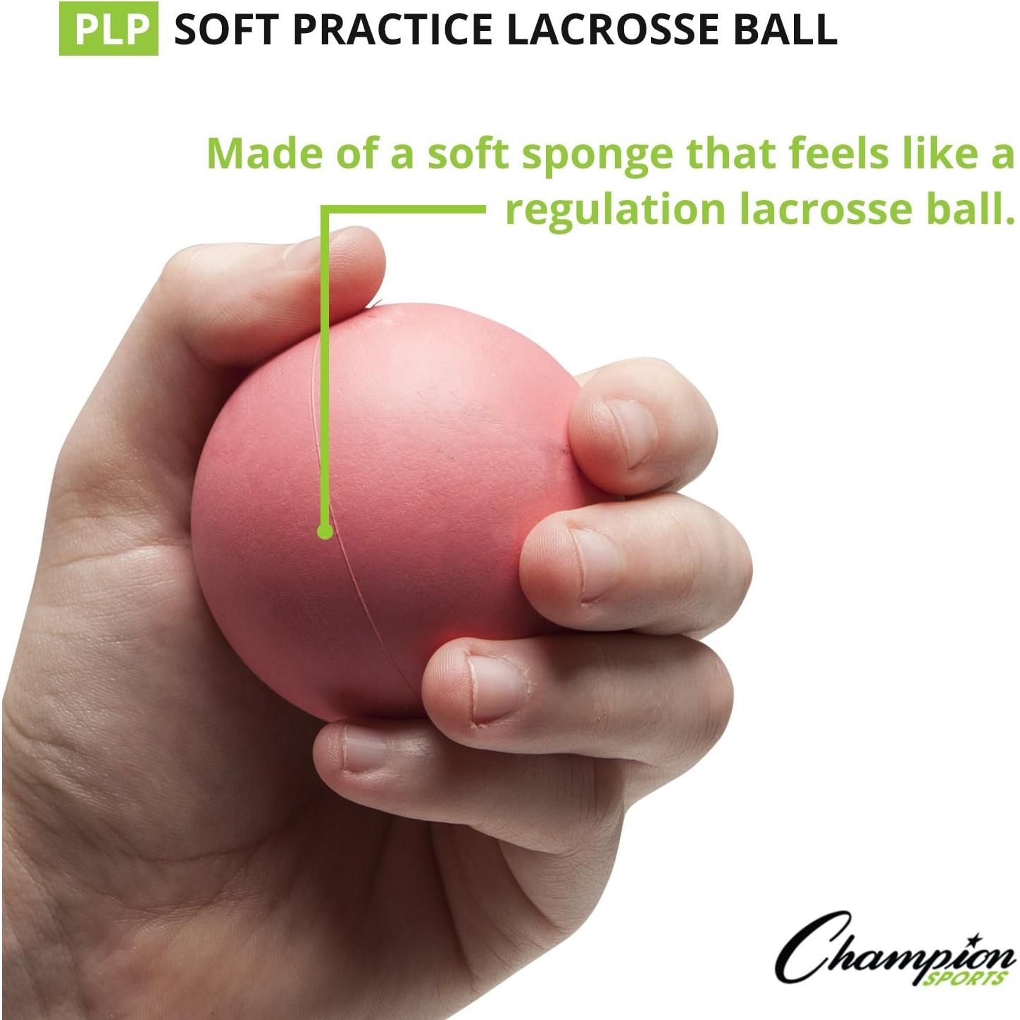 Pelotas de Lacrosse de Esponja Champion Sports - Paquete de 12 Rosa